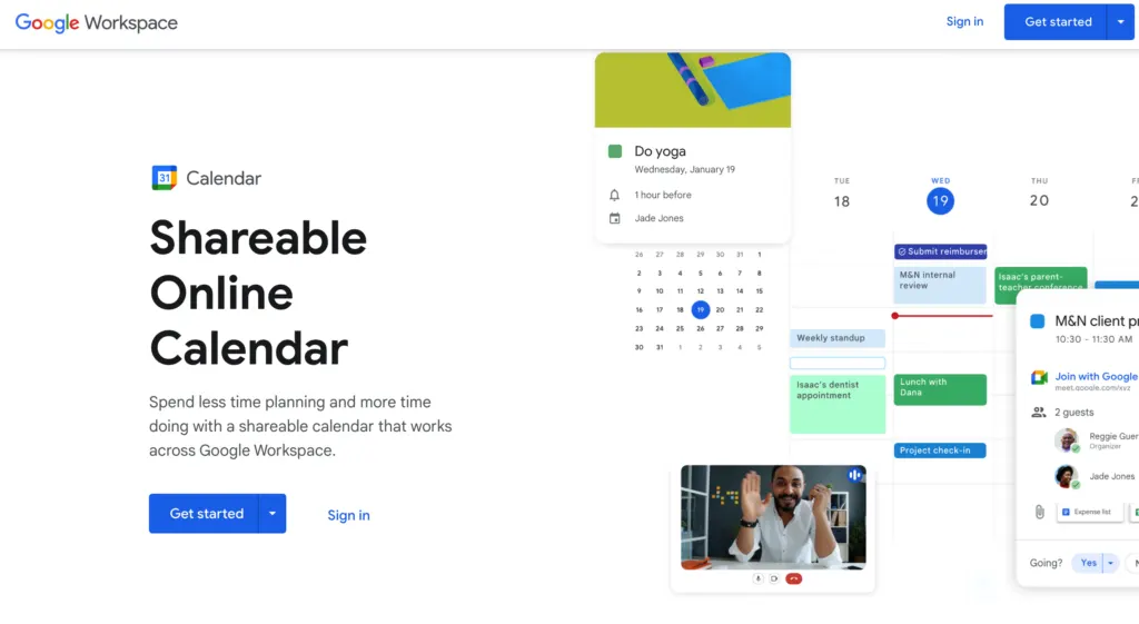 Google Shareable Online Calendar