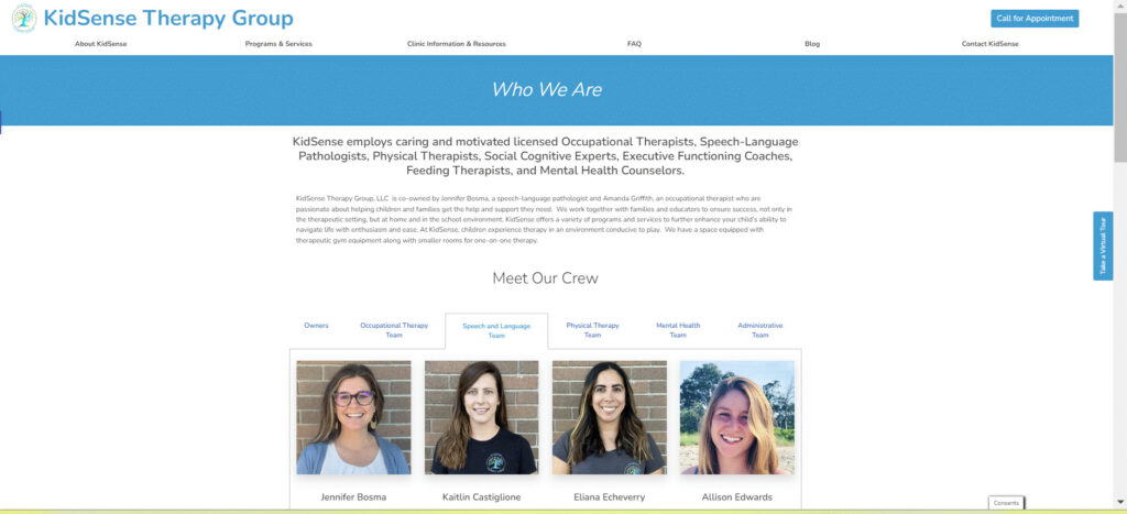 Kidsense Therapy Group Website