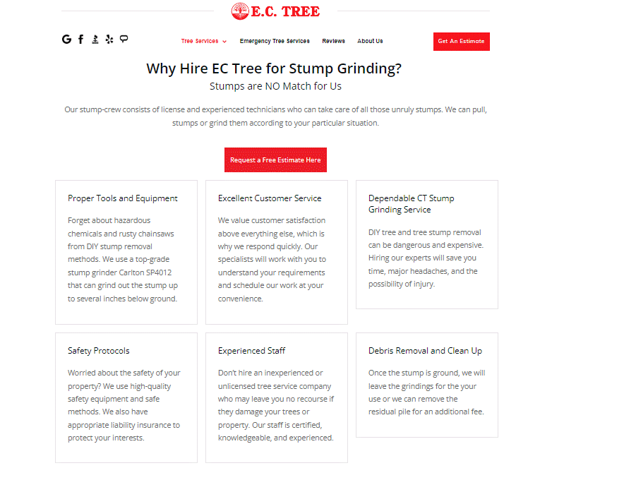 Website Page Inspiration by EC Tree Service