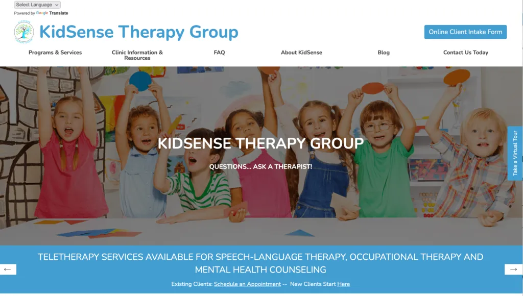 KidSense Therapy Group website