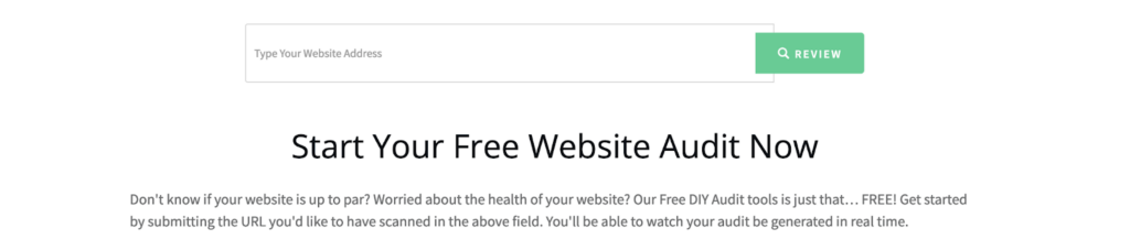 Start your free website audit now