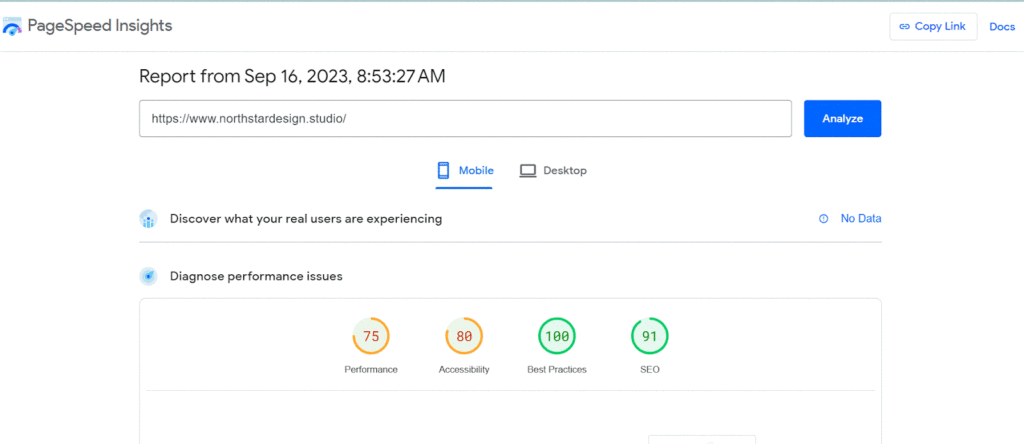 pagepeed insights