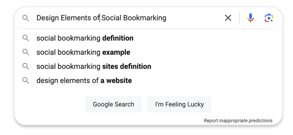 Design Elements for Social Bookmarking