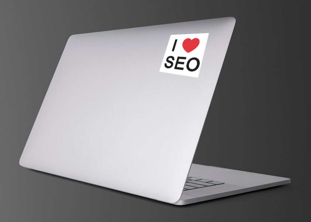 Laptop With I Love Seo