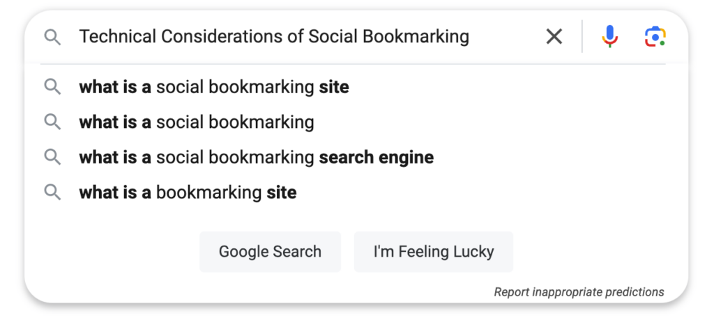 Technical Considerations of Social Bookmarking