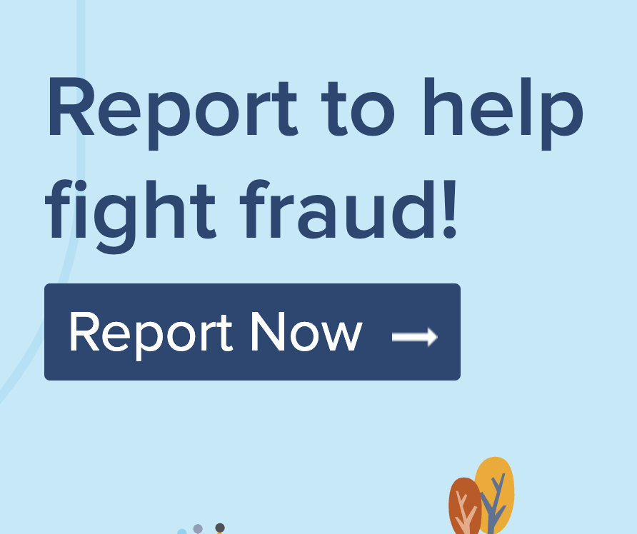 homepage of FTC website for reporting fraud