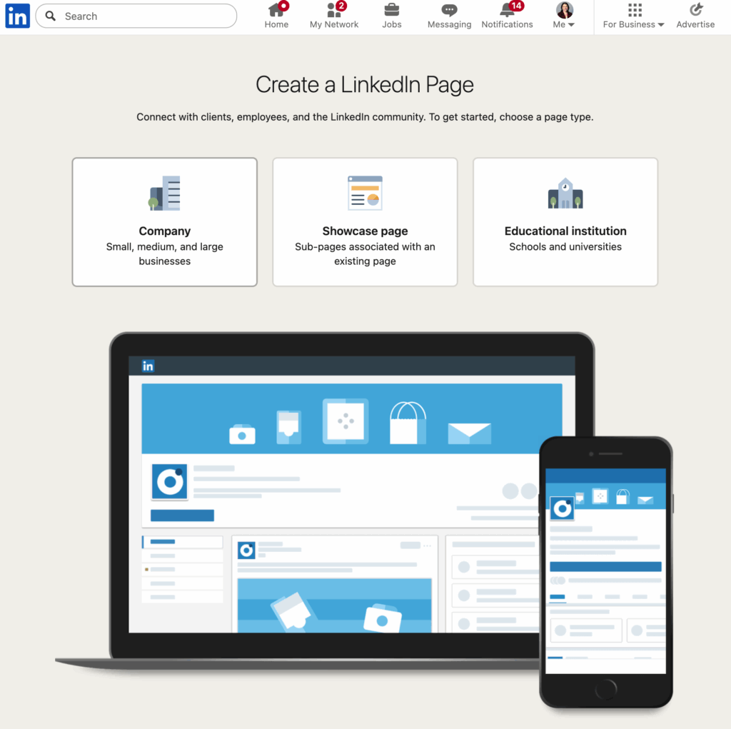 Step 2 to create a LinkedIn Business Page